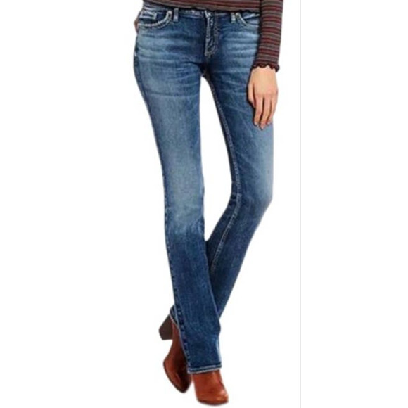 Silver Suki Bootcut Flared Jeans  Womens W29/L30 Embroidered Stretch Boot Leg - Picture 1 of 15